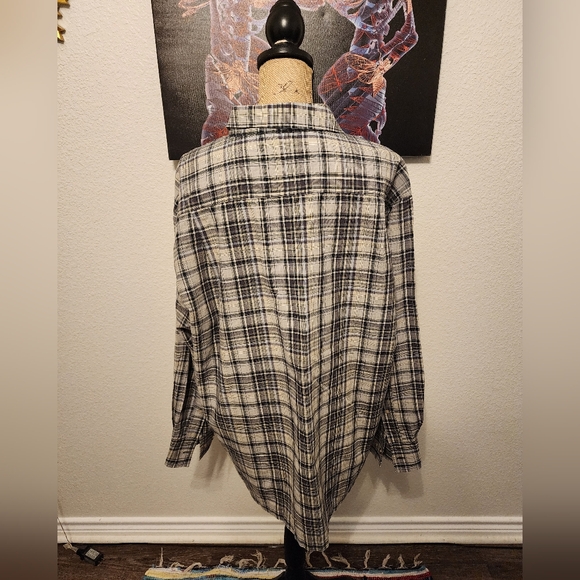 Dickies Grey Flannel Casual Button Down Long Sleeve Shirt XL - Picture 3 of 4